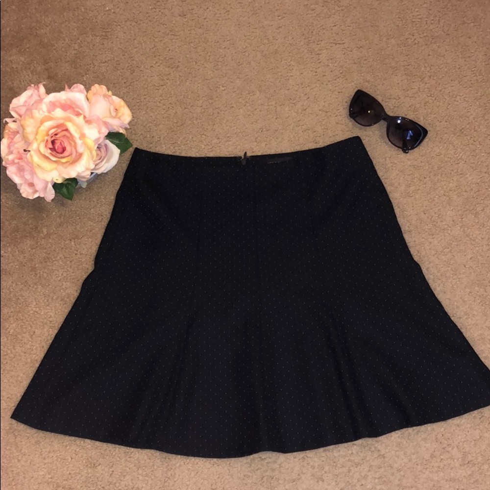 Ann Taylor: Black skirt with white polka dots